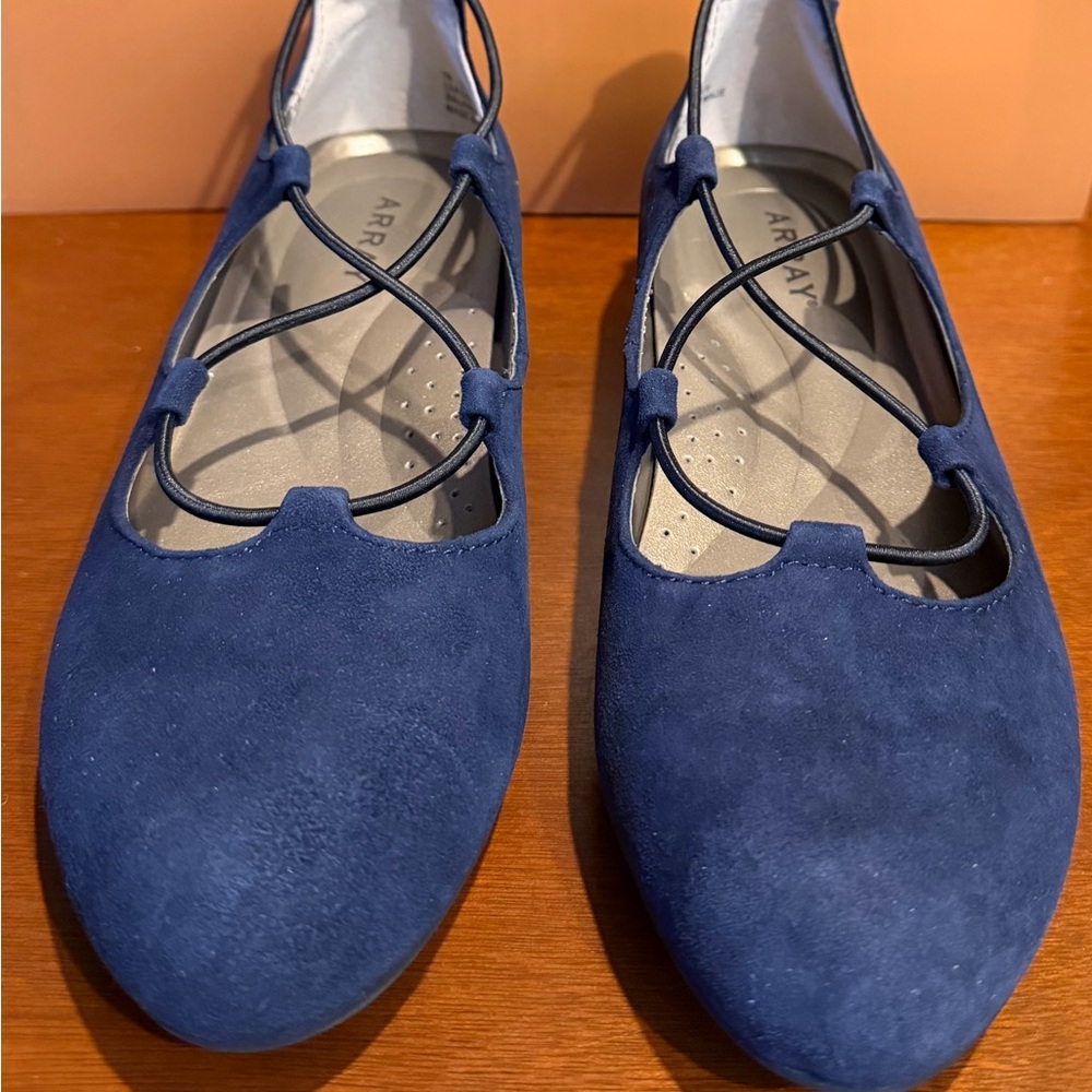 Array Women's Navy Suede Loafers